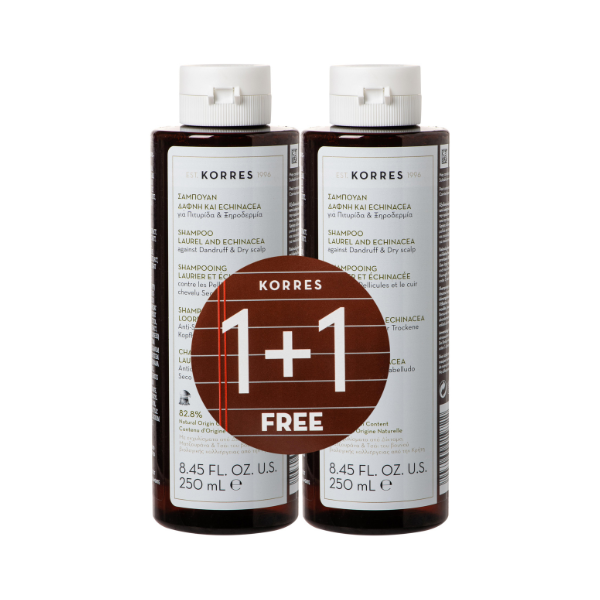 Korres Δάφνη & Echinacea Σαμπουάν Για Πιτυρίδα & Ξηροδερμία 1+1 Δωρο 250 ml