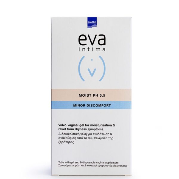 Intermed Eva Intima Moist Αιδοιοκολπική Γέλη για Ενυδάτωση & Ανακούφιση από την Ξηρότητα- Σωληνάριο & 9 Κολπικοί Εφαρμοστές