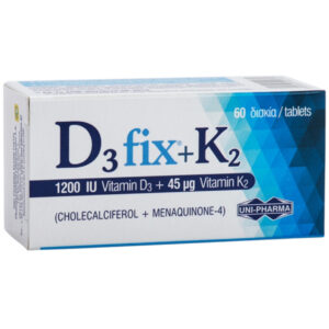 Unipharma D3 fix 1200IU + Κ2 45mcg- 60 tabs