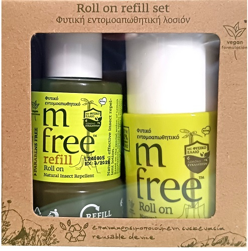 ΜFree Φυτικό Εντομοαπωθητικό Roll On Refill Ανταλλακτικό 75 ml + Επαναχρησιμοποιούμενη Συσκευασία
