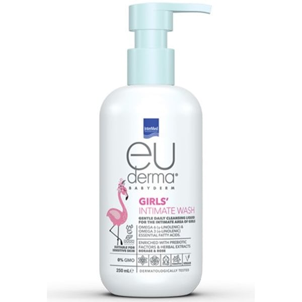 Intermed Euderma Babyderm Girls' Intimate Wash Υγρό Καθαρισμού Ευαίσθητης Περιοχής για Κορίτσια 250ml