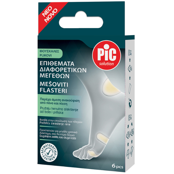 Pic Solution Mix Προστατευτικά Επιθέματα Ποδιών κατά των Φουσκαλών 6τεμ