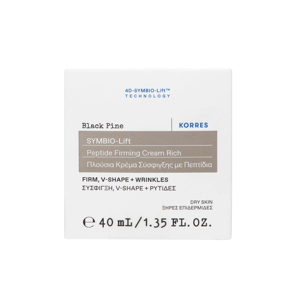 Korres Black Pine 4D Symbio-Lift Πλούσια Συσφικτική Κρέμα Προσώπου με Πεπτίδια για Ξηρές Επιδερμίδες 40ml