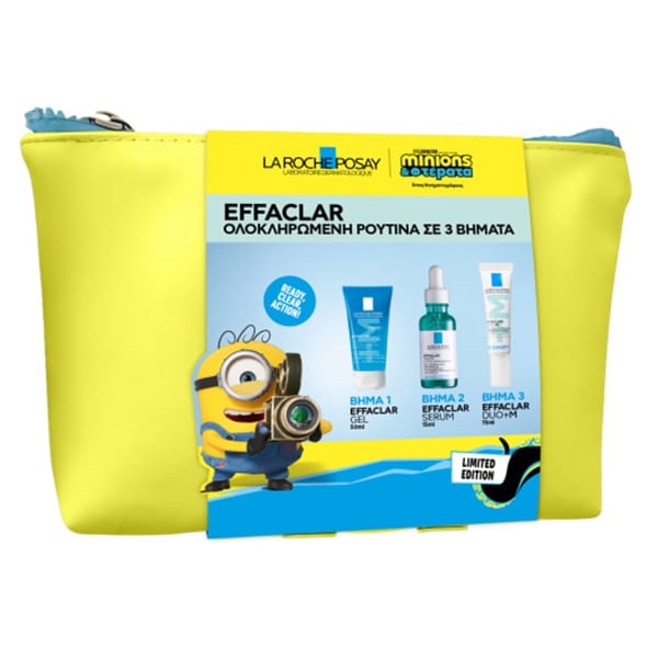 La Roche-Posay Effaclar Promo Set με Gel Καθαρισμού 50ml Serum κατά των Επίμονων Ατελειών 15ml & Duo+M Διορθωτική Κρέμα 15ml + Δώρο Νεσεσέρ Minions 1σετ