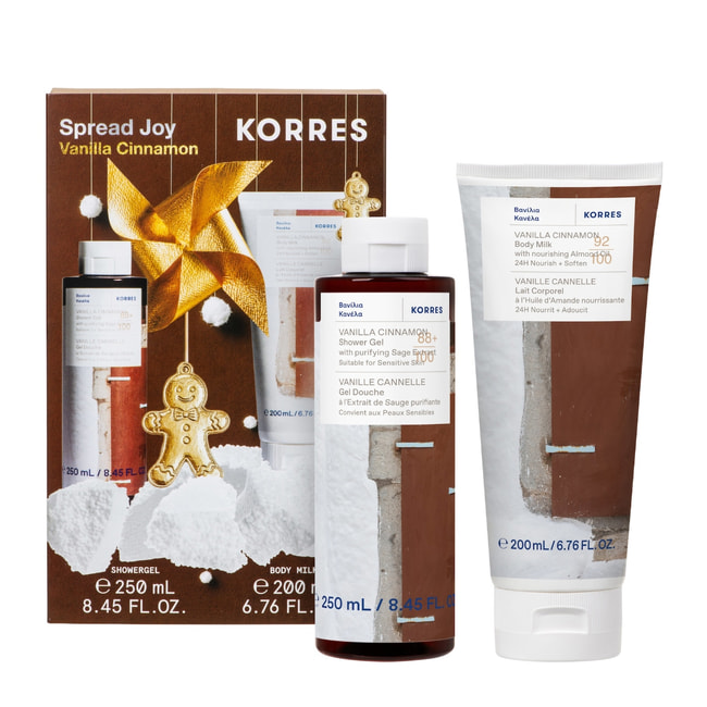 KORRES Promo Spread Joy Σετ Περιποίησης Σώματος με Vanilla Cinnamon Αφρόλουτρο & Γαλάκτωμα Σώματος 1 σετ