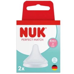 NUK Perfect Match Θηλές Σιλικόνης με Ρυθμιζόμενη Ροή για Μωρά 6+ Μηνών- 2 τεμάχια