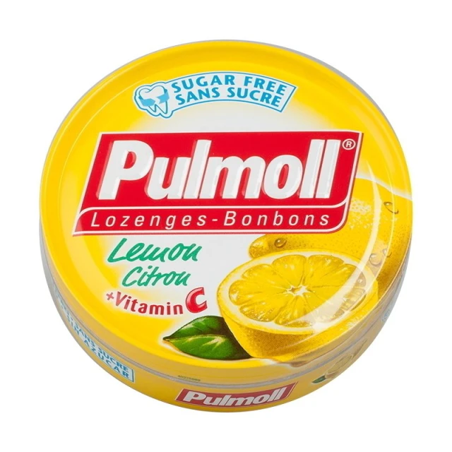 Pulmoll Lemon + Vitamin C Καραμέλες για τον Λαιμό με Λεμόνι & Βιταμίνη C – Χωρίς Ζάχαρη 45gr