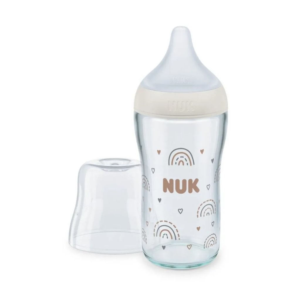 NUK Perfect Match Temperature Control Γυάλινο Μπιμπερό με Θηλή Σιλικόνης 3m+ 230ml