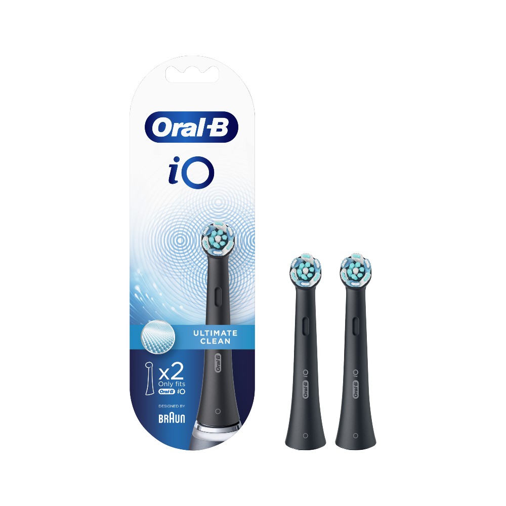 Oral-B iO Ultimate Clean Black Ανταλλακτικές Κεφαλές για Ηλεκτρική Οδοντόβουρτσα 2τμχ