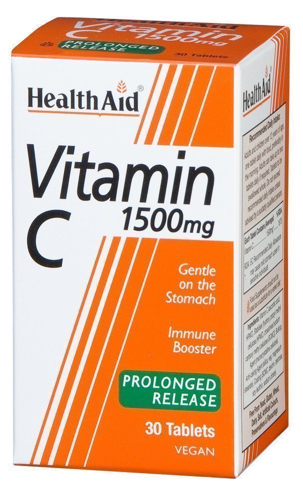 Health Aid Vegan Vitamin C 1500mg Βιταμίνη C Βραδείας Αποδέσμευσης 30 Ταμπλέτες