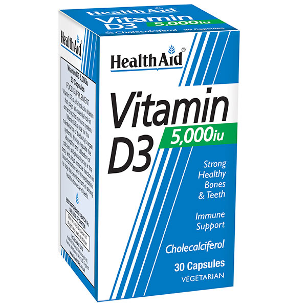 Health Aid Vitamin D3 5000IU Βιταμίνη D3 για Ανοσοποιητικό & Οστά 30 Ταμπλέτες