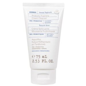 Korres Greek Yoghurt Probiotic Foaming Cream Cleanser Αφρώδης Κρέμα Καθαρισμού Προσώπου & Ματιών με Ελληνικό Γιαούρτι και Πρεβιοτικά-Προβιοτικά 75ml