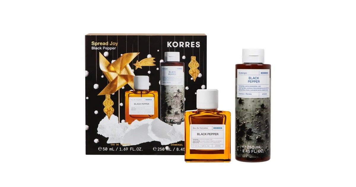 Korres Spread Joy Black Pepper Σετ Ανδρικού Αρώματος & Αφρόλουτρου 2τμχ